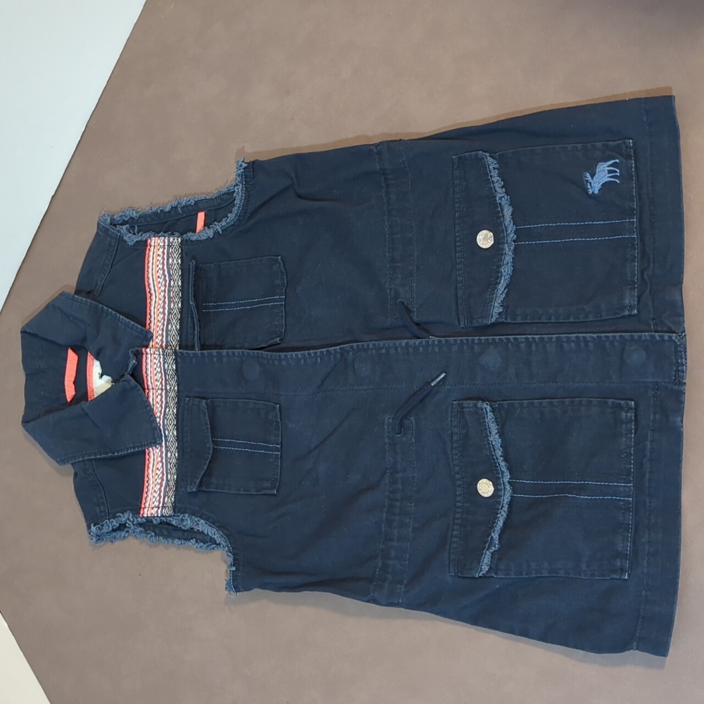 Abercrombie Kids Sleeveless Shirt Black with multi colored Strip Size 11/12 - Picture 1 of 9
